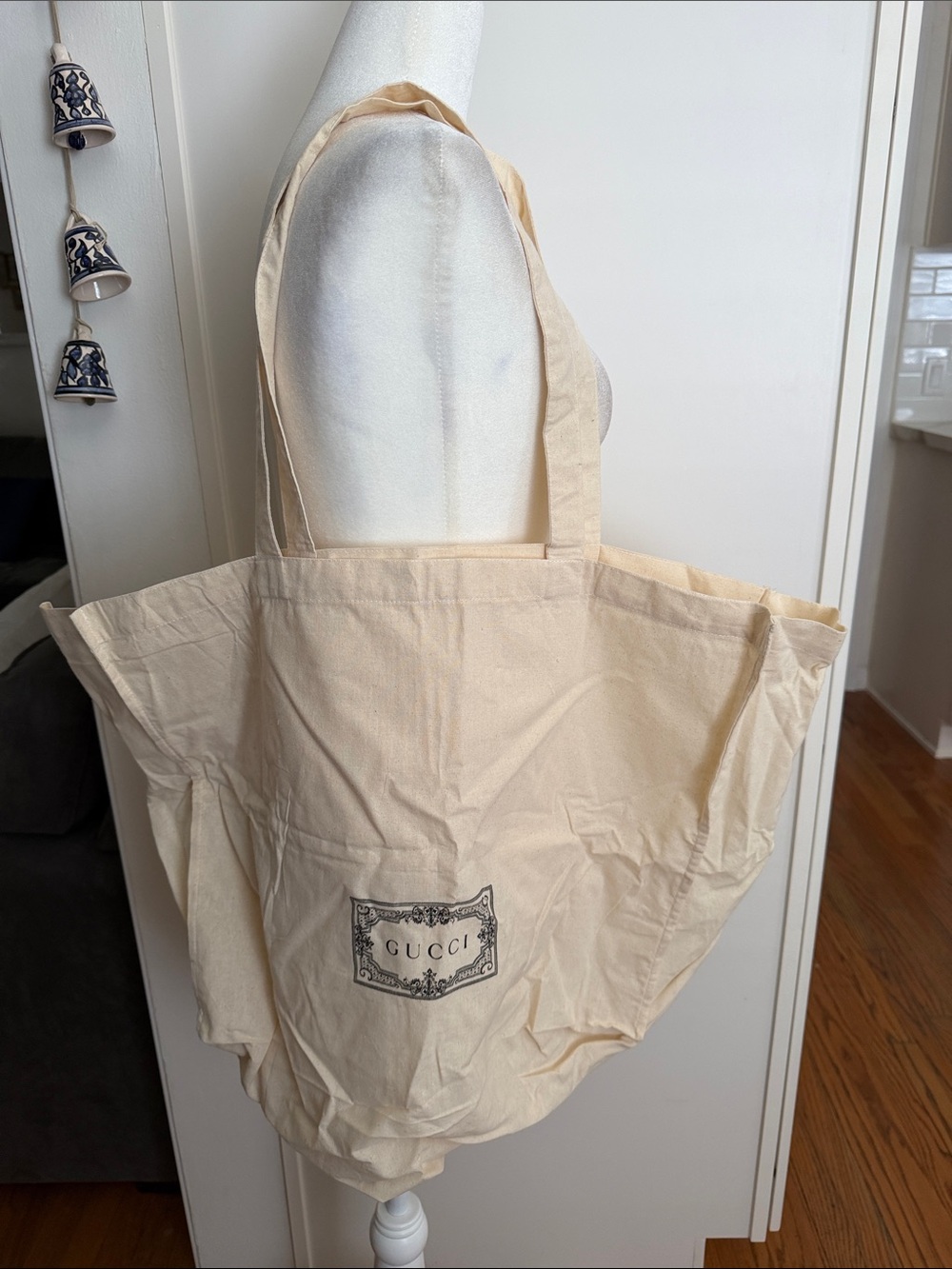 Gucci Beige Canvas Logo Dust bag/Tote